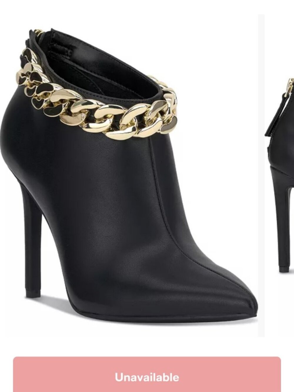 Size 10.5 I.N.C. Radeyah Black Chain Stiletto Booties New In Box